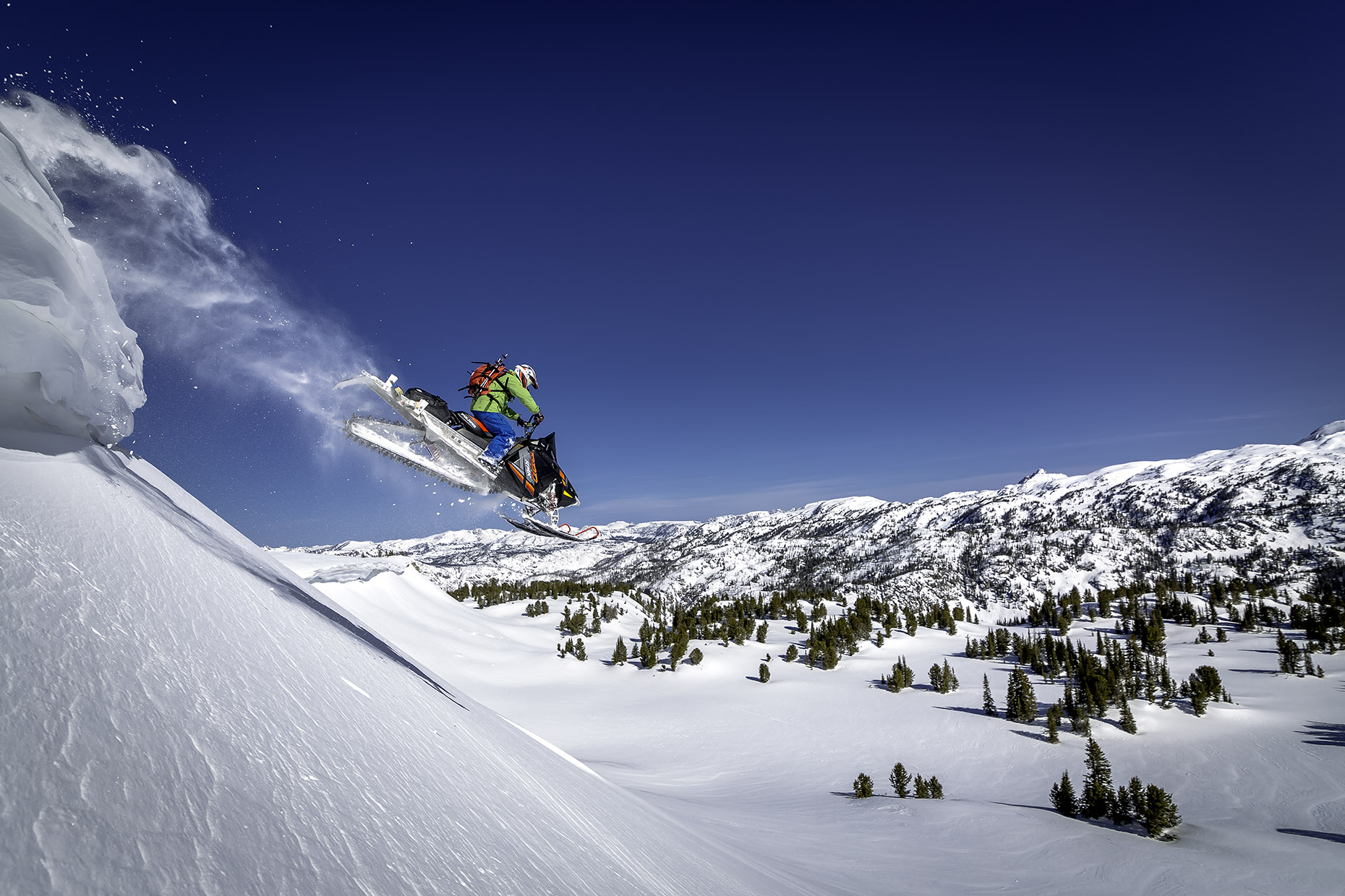 DAP sport snowmobile CJ Cooke City powder jump